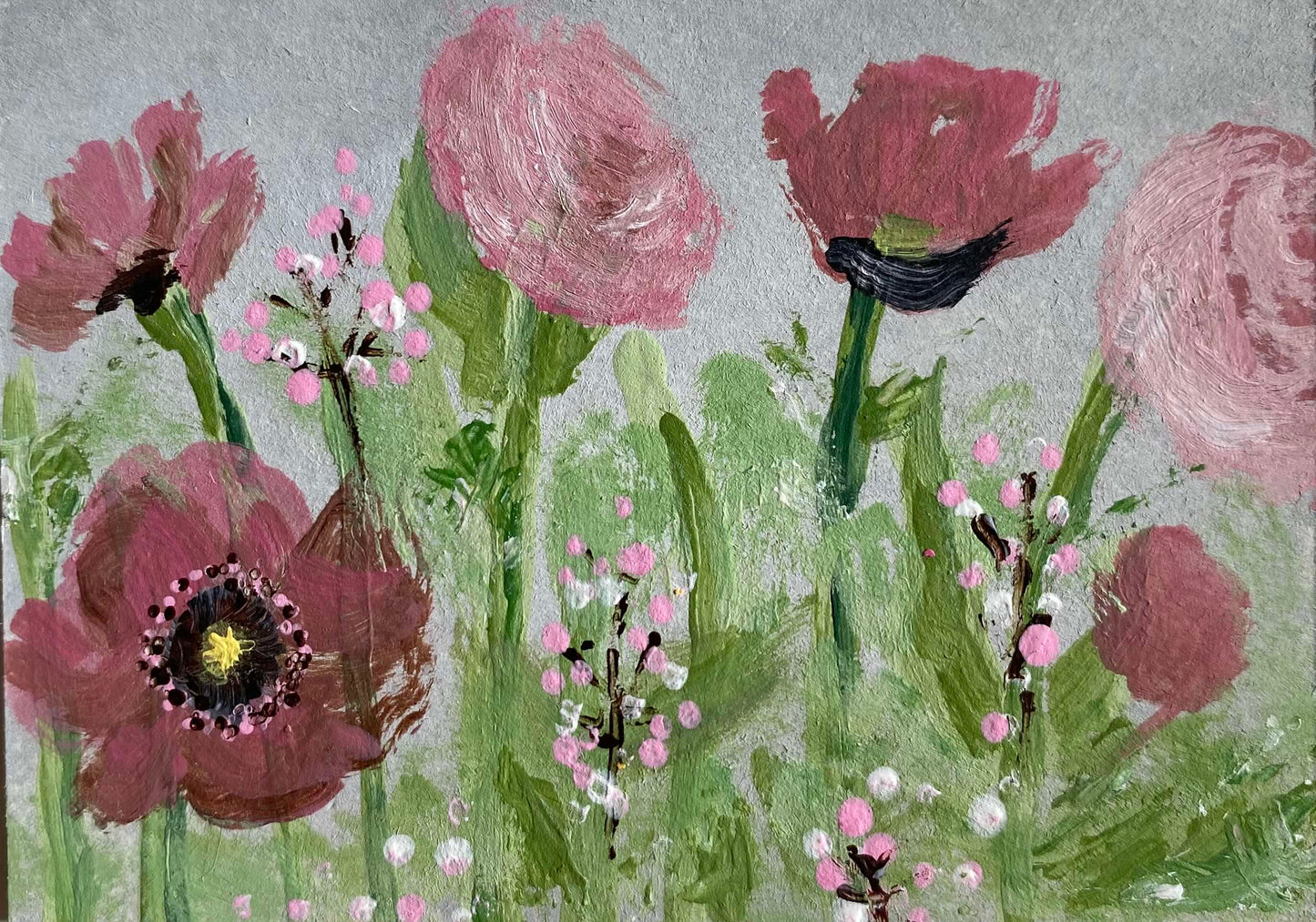 Flowers – Original Art Card Painting | Collectible ACEO