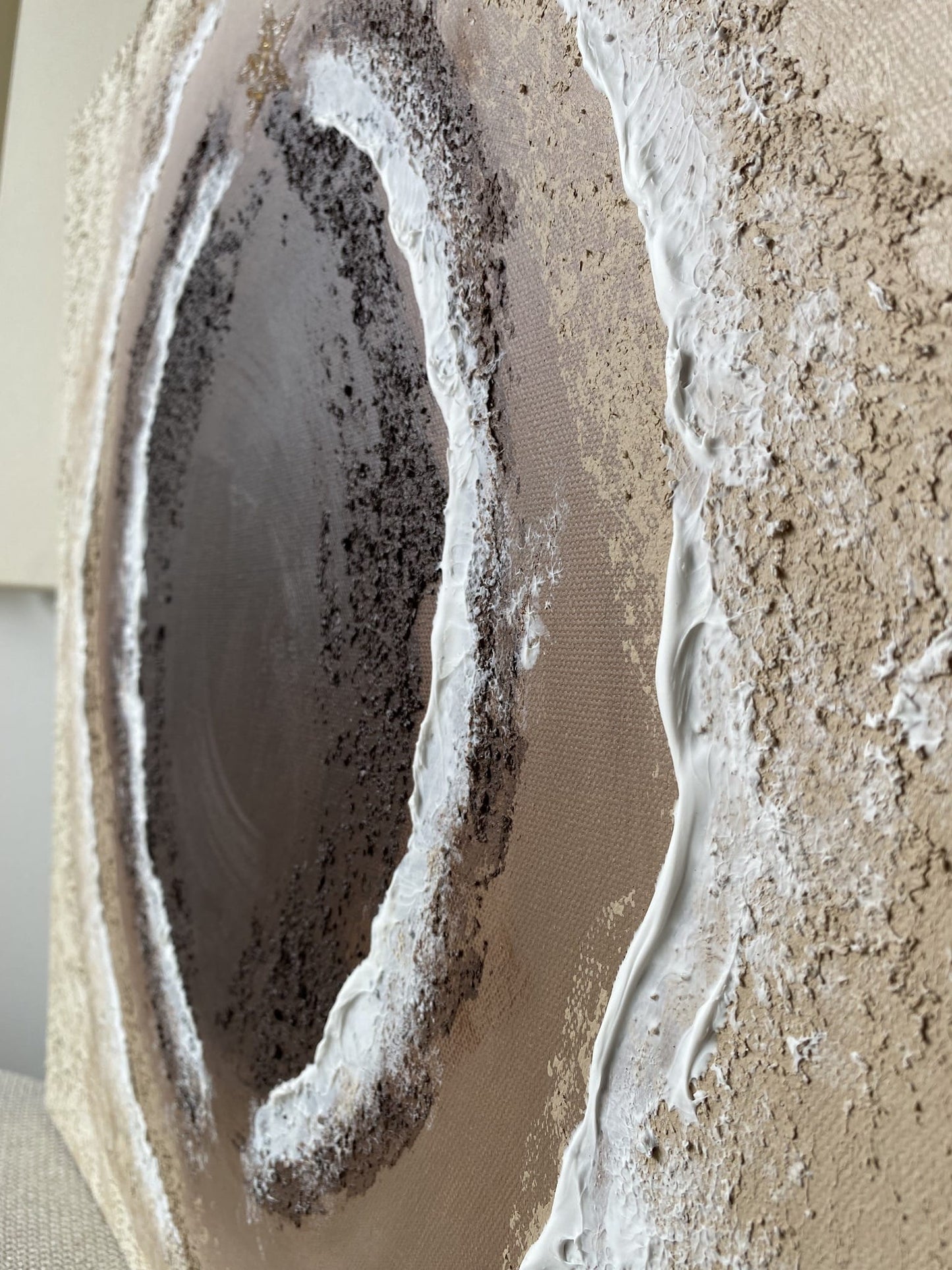 Side profile of "Body of Water No. 2" focusing on textured coastal tones and natural earth-inspired elements.