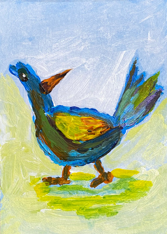 Birds – Original Art Card Painting | Collectible ACEO