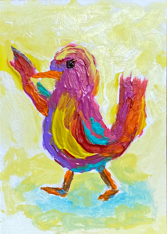 Birds – Original Art Card Painting | Collectible ACEO