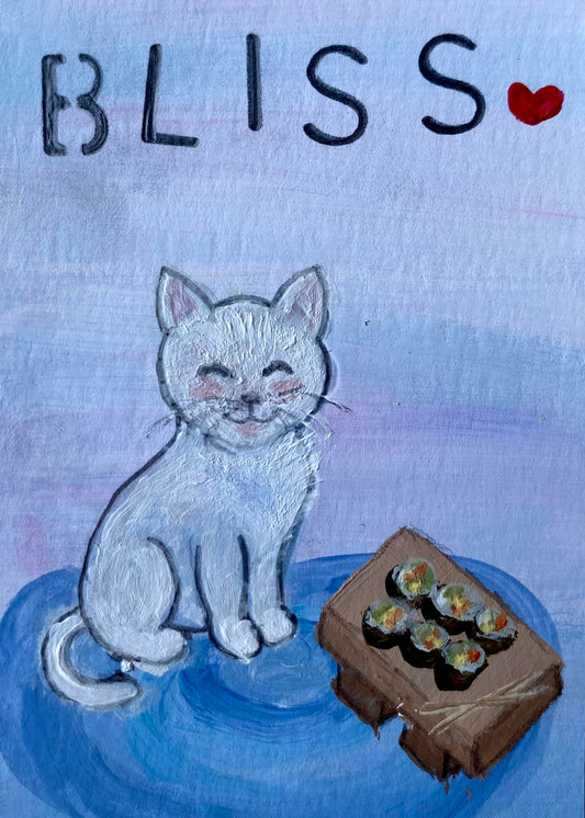 Kitty – Original Art Card Painting | Collectible ACEO