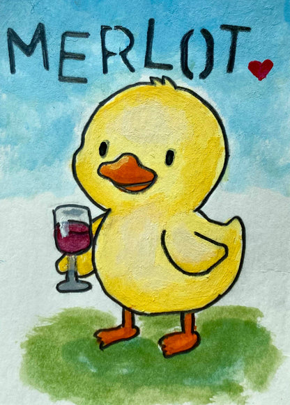 Duck – Original Art Card Painting | Collectible ACEO