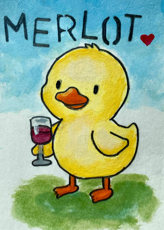 Duck – Original Art Card Painting | Collectible ACEO