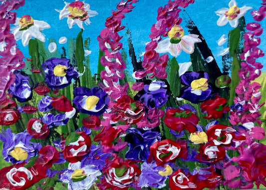 Flowers – Original Art Card Painting | Collectible ACEO