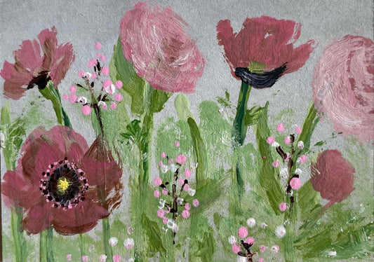 Flowers – Original Art Card Painting | Collectible ACEO