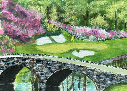 The Masters 12th Hole – Original Art Card Painting | Collectible ACEO