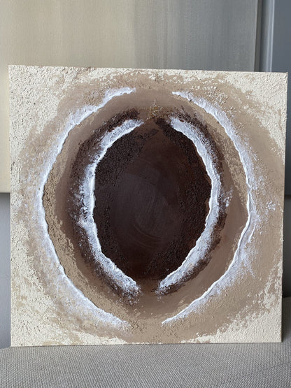 Full front view of "Body of Water No. 2" – original abstract ocean artwork featuring earth-toned textures and feminine coastal movement.