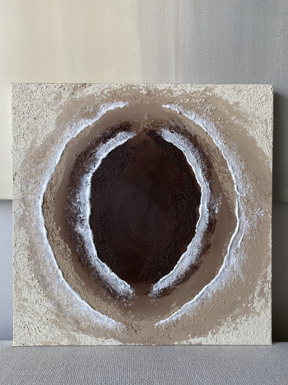 "Body of Water No. 2" captured in natural light, highlighting soft sandy tones, textured shoreline elements, and clear coastal inspiration.