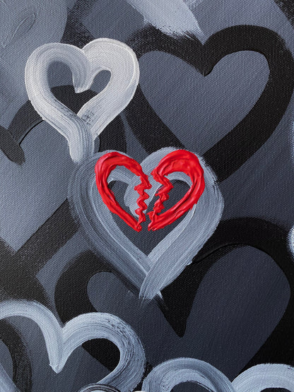 For You No. 1M - Original Heart Painting 36 x 24