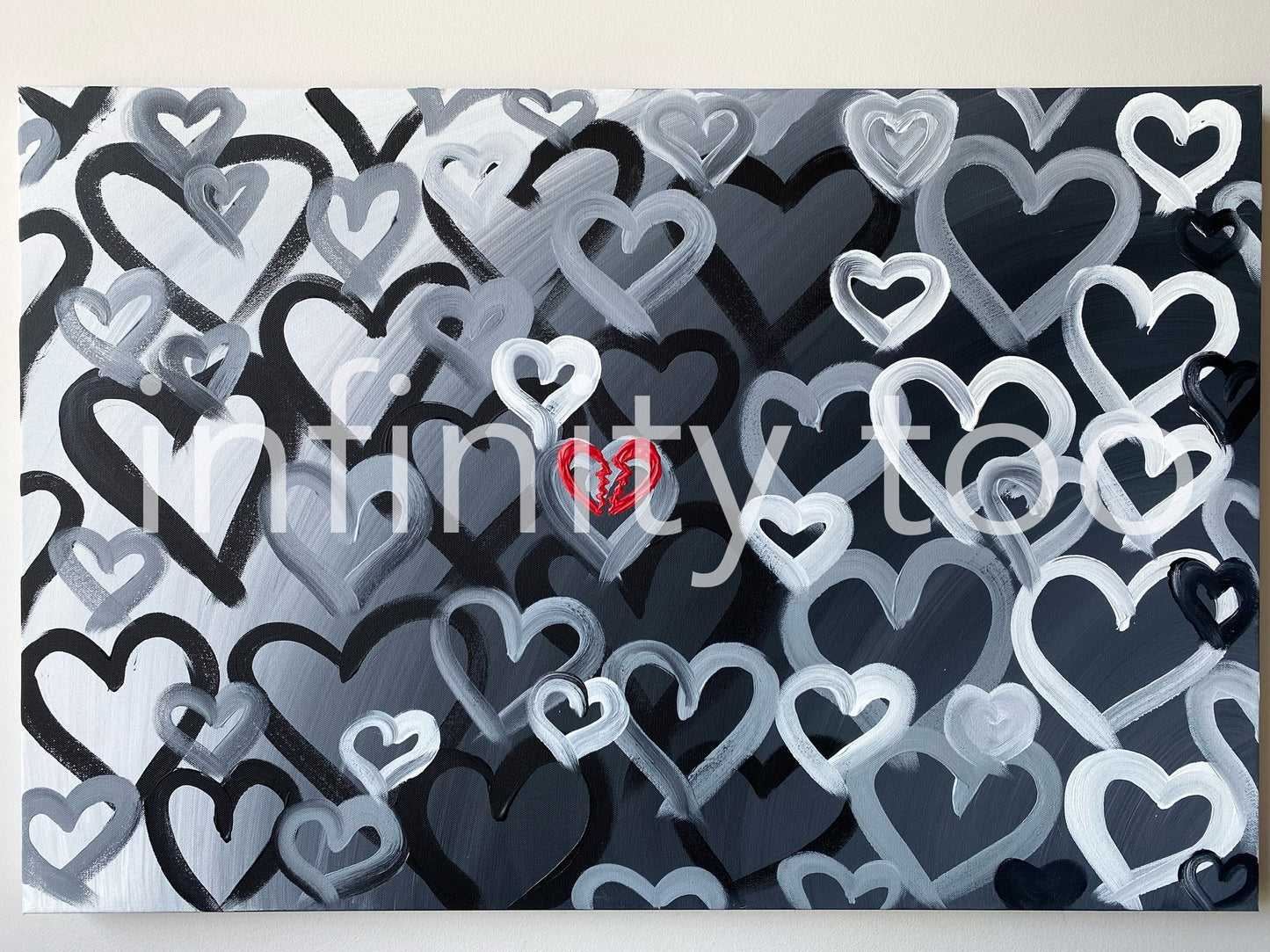 For You No. 1M - Original Heart Painting 36 x 24